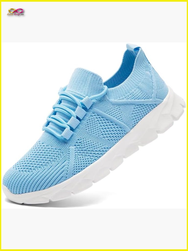 Slip On Walking Tennis Shoes Breathable Mesh Non Slip Lightweight Athletic